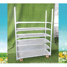 Metal Rolling Flower Shelf Cart Plant Trolley